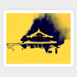 Shuri Castle Burning: A Silhouette of Tragedy Sticker